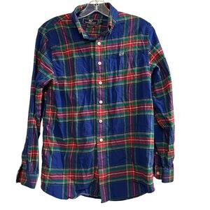 Vineyard Vines Youth L Plaid‎ Long Sleeve Button-Up Shirt Multicolor